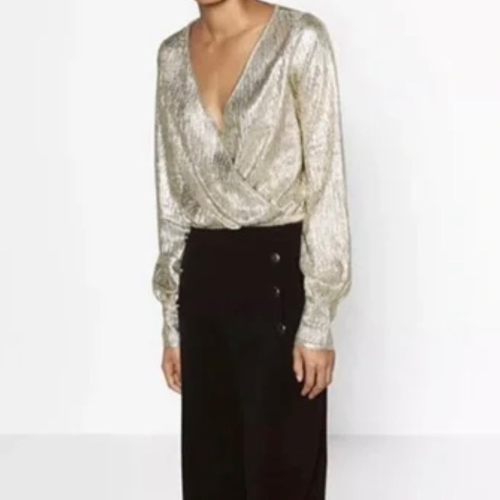 Zara blouse - metallic top